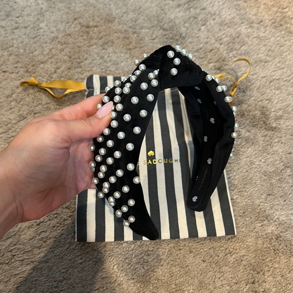 Lele Sadoughi Black Pearl Headband